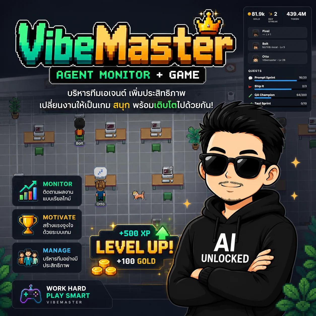 VibeMaster Agent Monitor Game