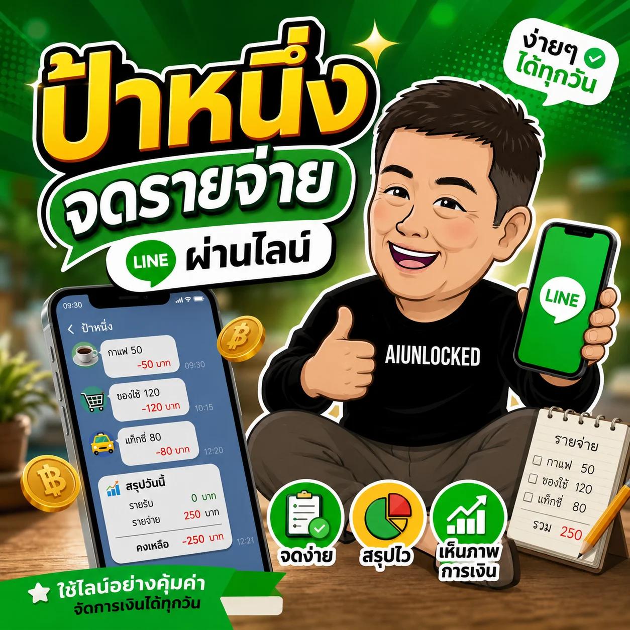 ป้าหนึ่ง ระบบจดรายรับรายจ่ายผ่าน LINE